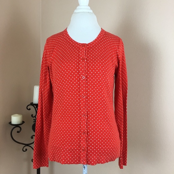 red and white polka dot sweater